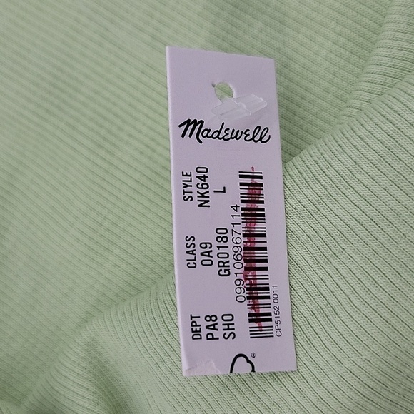 Madewell Supima® Rib Halter Tank Top in celery green size Large NWT NK640 - Picture 8 of 12